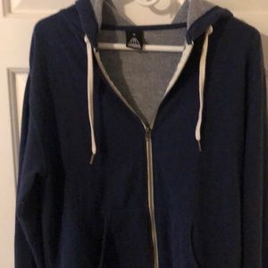 Upper Playground Navy Blue Zip Hoodie w/ thumb holes